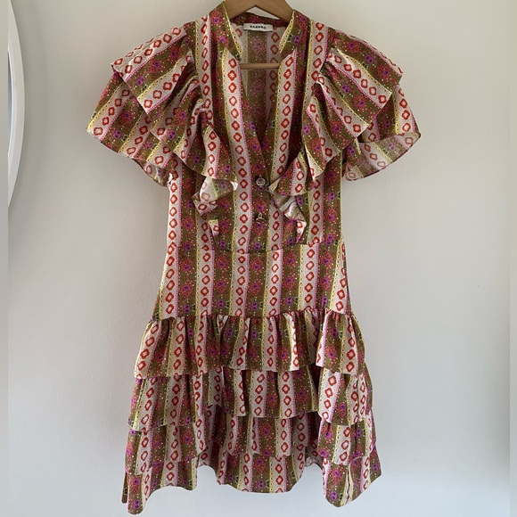 NWOT Sandro Retro Multi Tiered Mini Dress - Picture 5 of 10